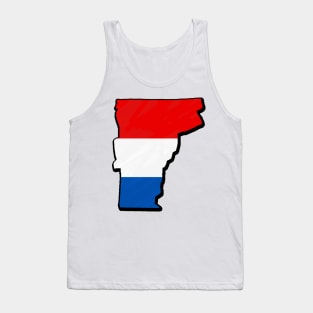 Red, White, and Blue Vermont Outline Tank Top